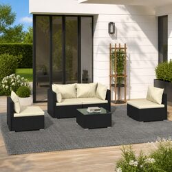 Comfortable 5 Piece Garden Lounge Set for Outdoor Enjoyment