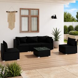 Comfortable 6 Piece Garden Lounge Set with Cushions