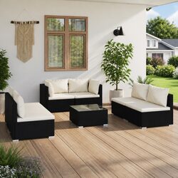 Comfortable 7 Piece Garden Lounge Set with Cushions