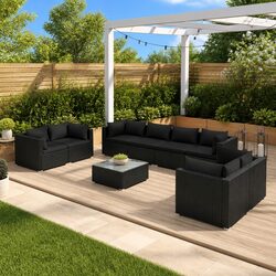 Comfortable and Practical 9-Piece Outdoor Lounge Set