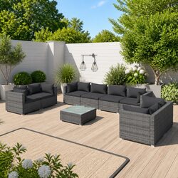 Comfortable and Practical 9 Piece Garden Lounge Set