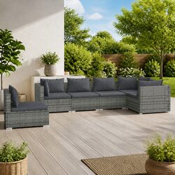 Comfortable 6-Piece Garden Lounge Set with Removable Cushions
