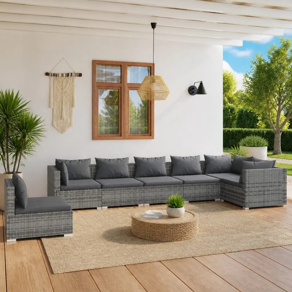 7-Piece Lounge Set with Removable Cushions