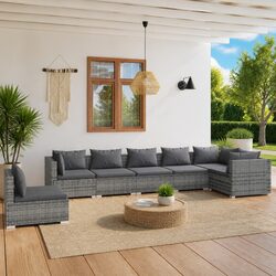 Versatile 7-Piece Lounge Set with Removable Cushions