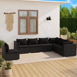 Comfortable 7-Piece Garden Lounge Set with Removable Cushions