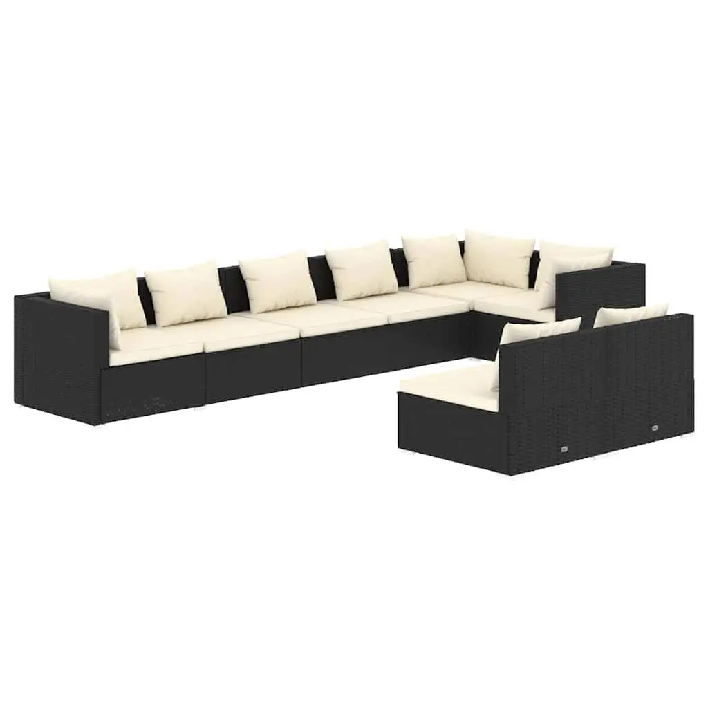 8-Piece Black Lounge Set