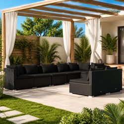 Practical 8 Piece Outdoor Lounge Set with Removable Cushions