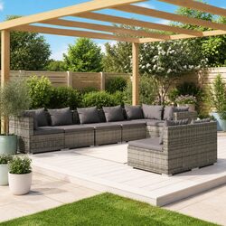 Affordable Luxury: 8 Piece Garden Lounge Set with Cushions