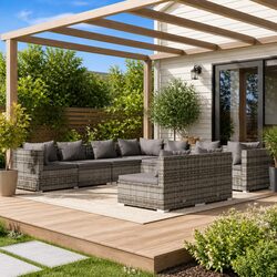 Comfortable and Practical 9-Piece Garden Lounge Set