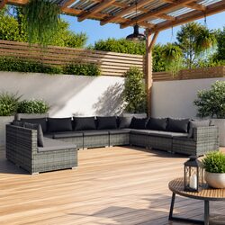 Value-Driven 10-Piece Outdoor Lounge Set in Grey
