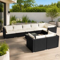 Comfortable 9-Piece Outdoor Lounge Set with Cushions