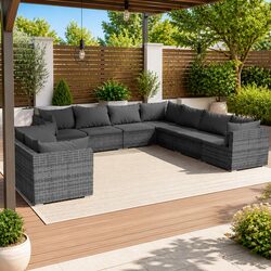 Reliable 9-Piece Garden Lounge Set for Comfort
