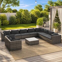 Practical and Comfortable 11-Piece Garden Lounge Set