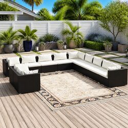 Reliable 11 Piece Modular Garden Lounge Set for Comfort