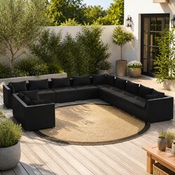 Practical 11 Piece Lounge Set with Removable Cushions