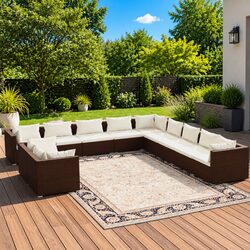 Value and Comfort: 11-Piece Brown Garden Lounge Set