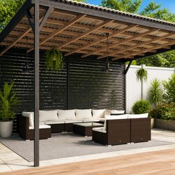 Warm and Cozy 10-Piece Brown Outdoor Lounge Set