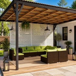 Reliable 9 Piece Garden Lounge Set with Cushions