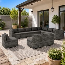 Comfortable and Practical 10 Piece Garden Lounge Set