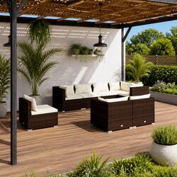 Comfortable 8-Piece Garden Lounge Set with Removable Cushions