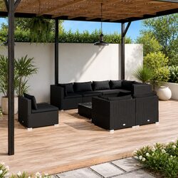 Reliable and Comfortable 9 Piece Garden Lounge Set