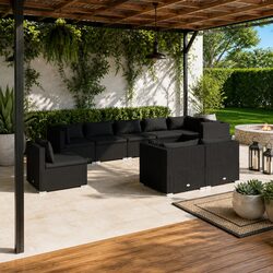 Comfortable and Reliable 9-Piece Garden Lounge Set