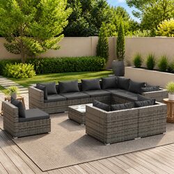 Reliable 10-Piece Garden Lounge Set with Comfort in Mind