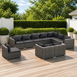Value-Driven 10 Piece Garden Lounge Set with Comfort