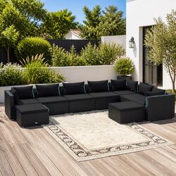 9 Piece Garden Lounge Set: Practical and Comfortable Outdoor Furniture