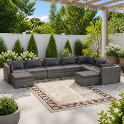 Reliable 9 Piece Lounge Set for Your Outdoor Enjoyment