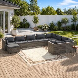 Quality and Comfort Combined: 10 Piece Garden Lounge Set