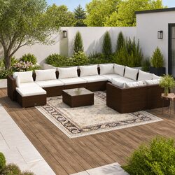 Reliable 11 Piece Outdoor Lounge Set with Cushions