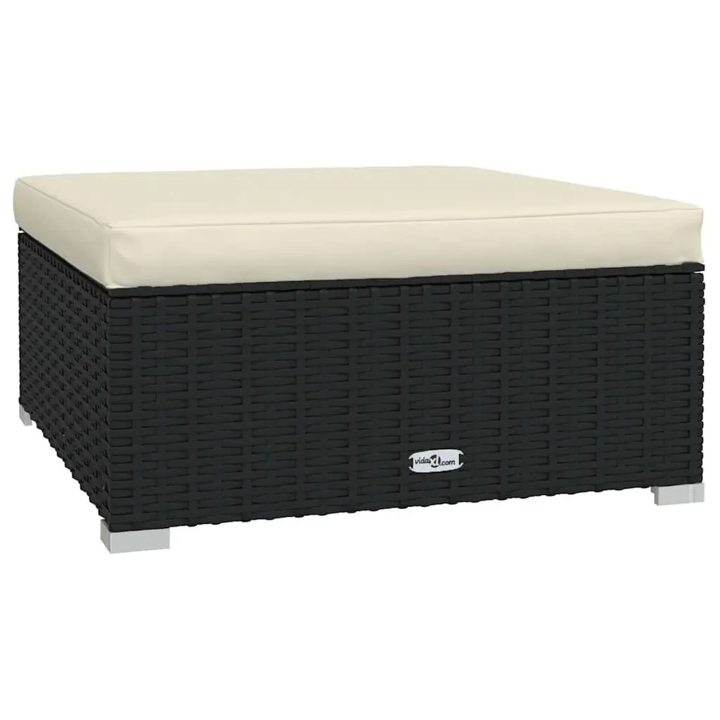 Garden Lounge Set 12 Piece Modular Outdoor Furniture with Cushions Black