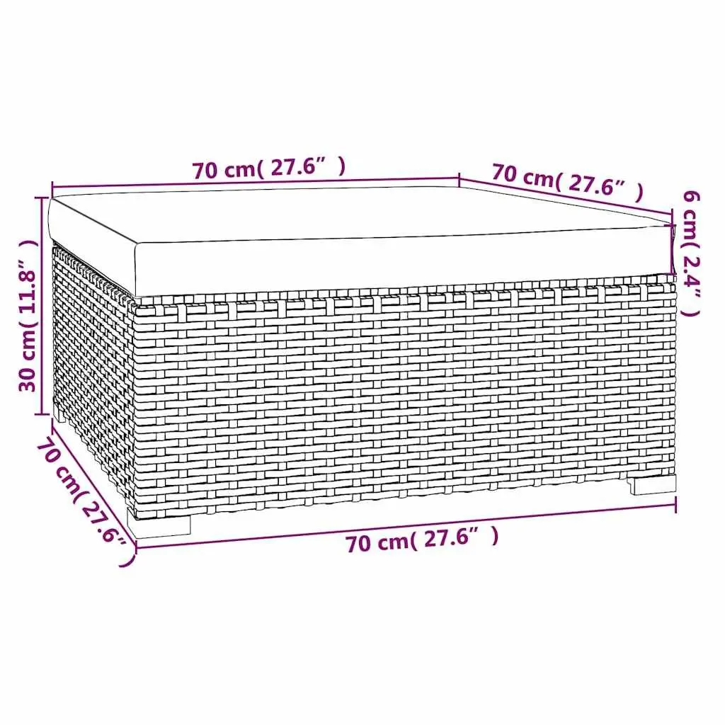 Outdoor Lounge Set Garden Patio Furniture 12 Piece Grey PE Rattan with Cushions
