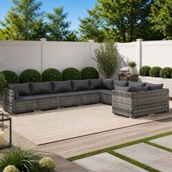 Comfortable and Stylish 9 Piece Garden Lounge Set