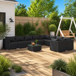Comfortable 10-Piece Outdoor Lounge Set with Soft Cushions