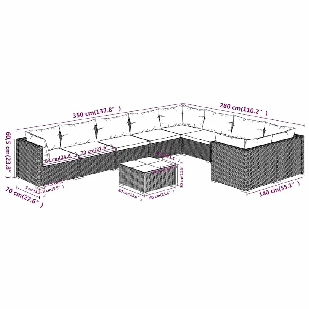 10-Piece Garden Lounge Set for Relaxation
