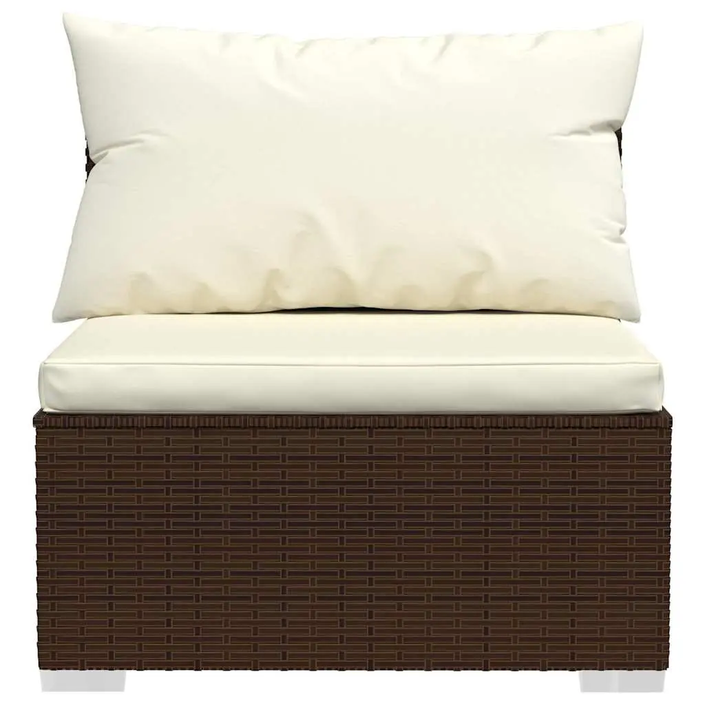 Brown Garden Lounge Set with 10 Pieces