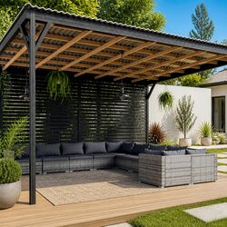 Comfortable 10 Piece Outdoor Lounge Set with Cushions
