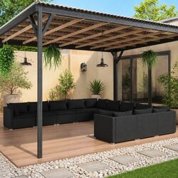 Comfortable 11-Piece Outdoor Furniture Set in Black