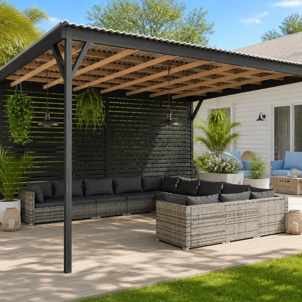 11-Piece Grey Lounge Set for Outdoor Spaces