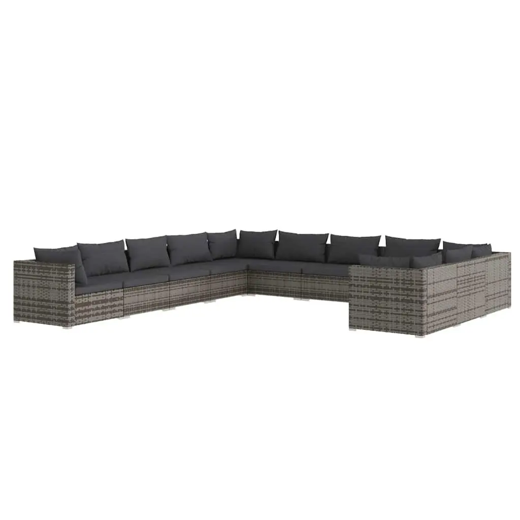 11-Piece Grey Lounge Set for Outdoor Spaces