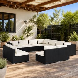 Practical 11 Piece Garden Lounge Set for Lasting Use