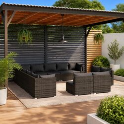 Comfortable 13 Piece Grey Lounge Set with Practical Value