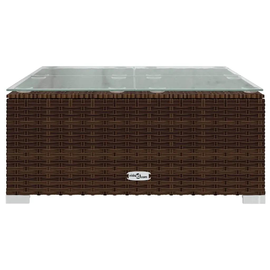 Outdoor Furniture 14 Piece Lounge Set Brown Poly Rattan with Cushions for Patio Garden Backyard and Poolside