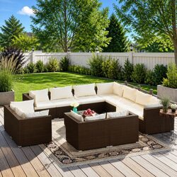 Reliable 12-Piece Garden Lounge Set for Outdoor Use