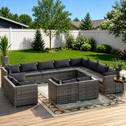 Practical 12-Piece Outdoor Lounge Set with Comfort and Style