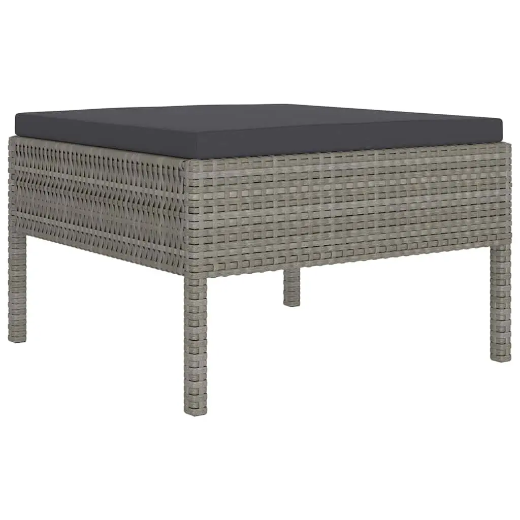 Garden Lounge Set 2 Piece Outdoor Furniture Grey Cushions