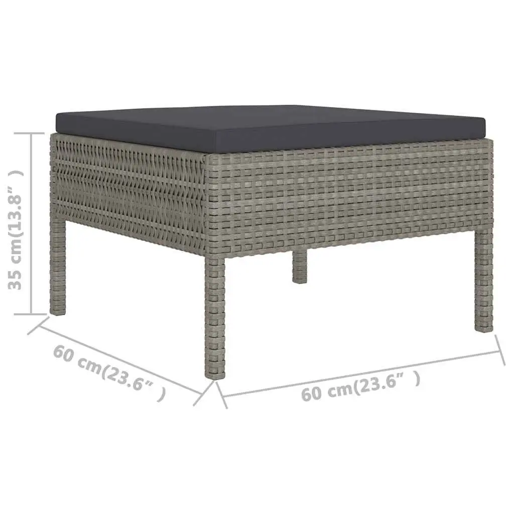 Garden Lounge Set 2 Piece Outdoor Furniture Grey Cushions