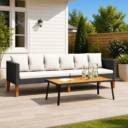 Reliable 3-Seater Garden Sofa with Cushions for Lasting Use